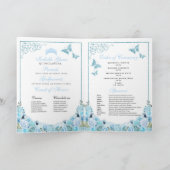 Sky Blue Floral Quinceanera Tiara Butterflies Programma (Binnen)