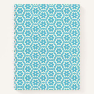 Sky Blue Floral Spiral Notitieboek