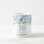 Sky Blue Floral Waterverf 70th Birthday Party Koffiemok<br><div class="desc">Sky Blue Floral Waterverf 70th Birthday Party Gift Coffee Mok Zie bijbehorend collectie in niche en nestwinkel</div>