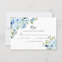 Sky Blue Floral Waterverf Wedding Verloving