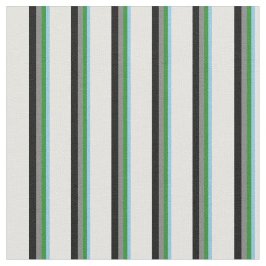 Sky Blue, Forest Green, Grey, Black & Light Cyan Stof (Close Up)