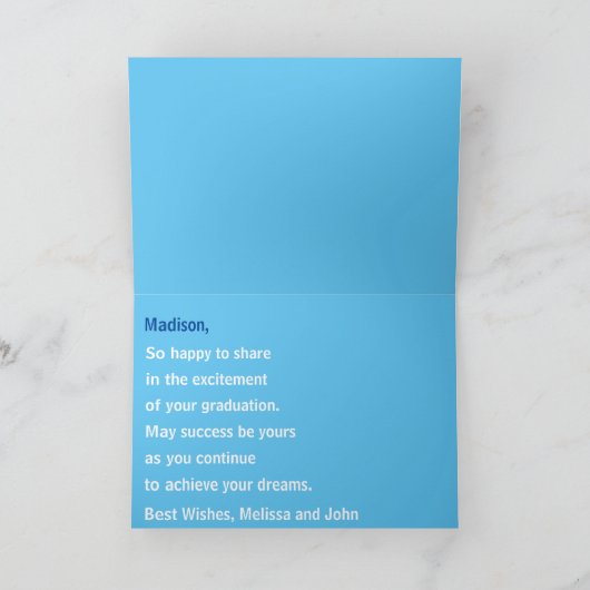 Sky Blue Gefeliciteerd met je Afstuderen Kaart (Binnen)