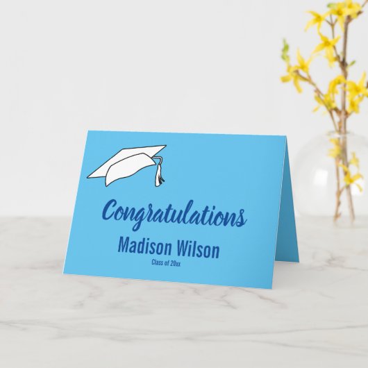 Sky Blue Gefeliciteerd met je Afstuderen Kaart (Gele Bloem)