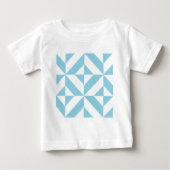Sky Blue Geometric Deco Cube Patroon (Voorkant)