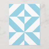 Sky Blue Geometric Deco Cube Patroon Briefkaart (Voorkant)
