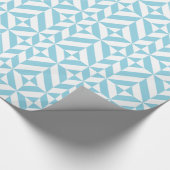 Sky Blue Geometric Deco Cube Patroon Cadeaupapier (Hoek)