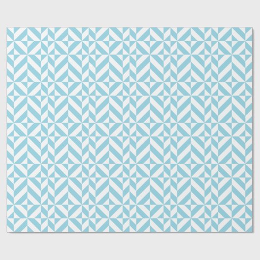 Sky Blue Geometric Deco Cube Patroon Cadeaupapier (Vlak)