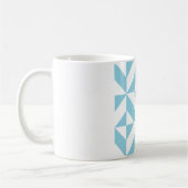 Sky Blue Geometric Deco Cube Patroon Koffiemok (Links)