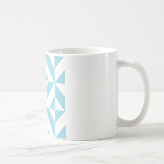 Sky Blue Geometric Deco Cube Patroon Koffiemok (Rechts)