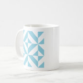Sky Blue Geometric Deco Cube Patroon Koffiemok (Voorkant links)