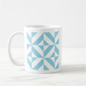 Sky Blue Geometric Deco Cube Patroon Koffiemok (Links)