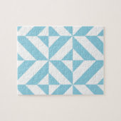 Sky Blue Geometric Deco Cube Patroon Legpuzzel (Horizontaal)