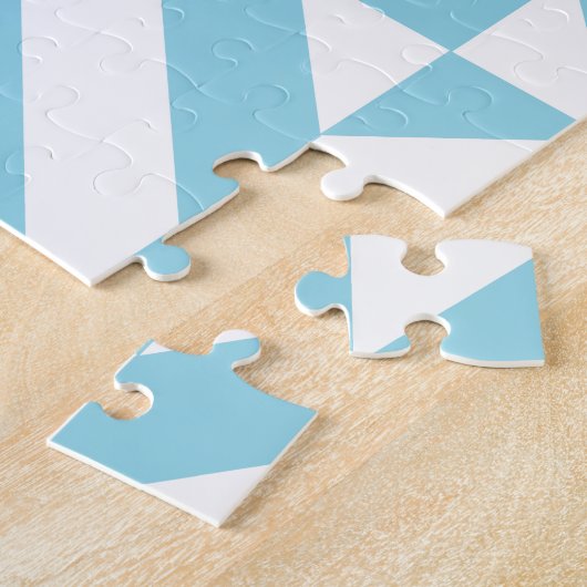 Sky Blue Geometric Deco Cube Patroon Legpuzzel (Zijkant)