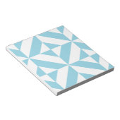 Sky Blue Geometric Deco Cube Patroon Notitieblok (Schuin)