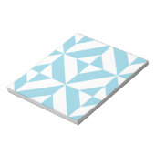 Sky Blue Geometric Deco Cube Patroon Notitieblok (Linkerzijde)