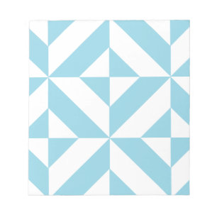Sky Blue Geometric Deco Cube Patroon Notitieblok