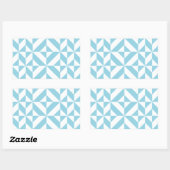 Sky Blue Geometric Deco Cube Patroon Rechthoekige Sticker (Vel)