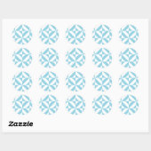 Sky Blue Geometric Deco Cube Patroon Ronde Sticker (Vel)