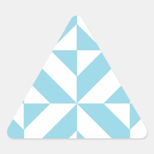 Sky Blue Geometric Deco Cube Patroon Sticker (Voorkant)