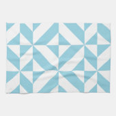 Sky Blue Geometric Deco Cube Patroon Theedoek (Horizontaal)