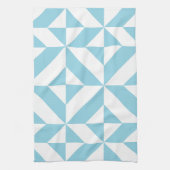 Sky Blue Geometric Deco Cube Patroon Theedoek (Verticaal)