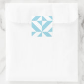 Sky Blue Geometric Deco Cube Patroon Vierkante Sticker (Tas)