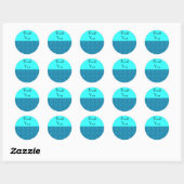 Sky Blue Geometrische Patroon Sticker (Vel)