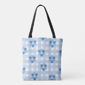 Sky Blue Geruite Canvas tas (Achterkant)
