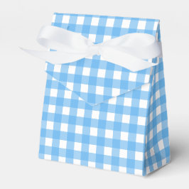 Sky blue gingham bedankdoosjes