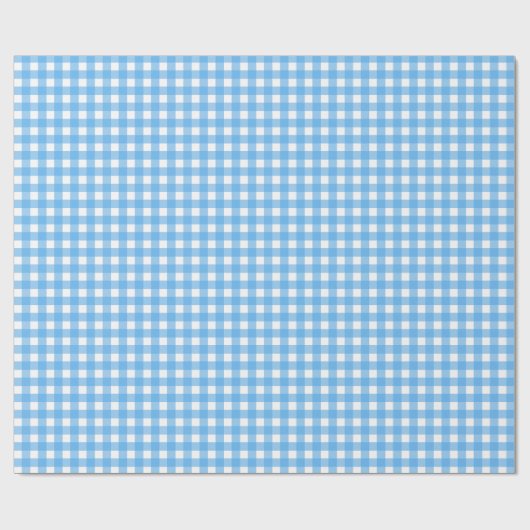 Sky blue gingham cadeaupapier (Vlak)