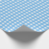 Sky blue gingham cadeaupapier (Hoek)