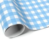 Sky blue gingham cadeaupapier (Rol Hoek)
