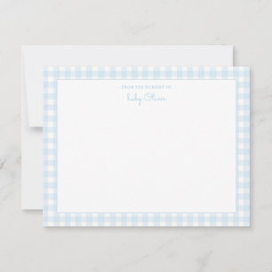 Sky Blue Gingham check Baby boy Flat Bedankt