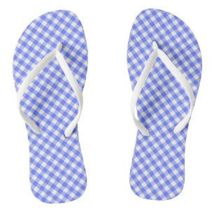 Sky Blue Gingham Design Teenslippers
