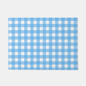 Sky blue gingham deurmat (Voorkant)