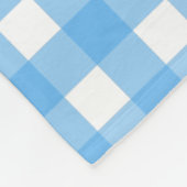 Sky blue gingham fleece deken (Hoek)