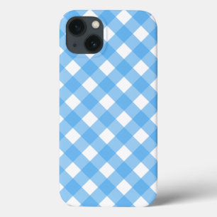 Sky blue gingham Hoesje-Mate iPhone case