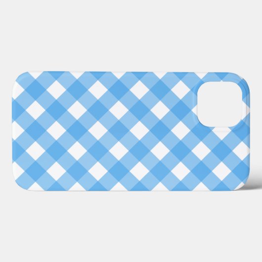 Sky blue gingham Hoesje-Mate iPhone case (Achterkant (horizontaal))