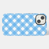 Sky blue gingham Hoesje-Mate iPhone case Hoesje (Achterkant horizontaal)