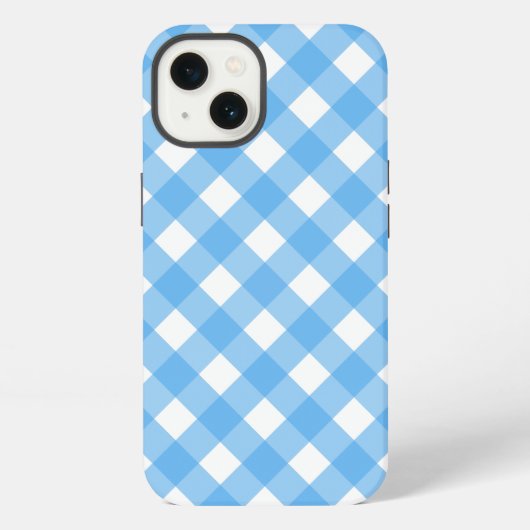 Sky blue gingham Hoesje-Mate iPhone case Hoesje (Achterkant)