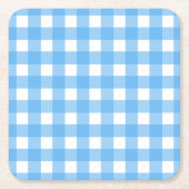 Sky blue gingham kartonnen onderzetters (Voorkant)