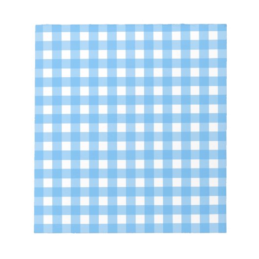 Sky blue gingham notitieblok (Voorkant)
