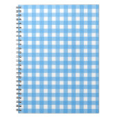 Sky blue gingham notitieboek (Voorkant)