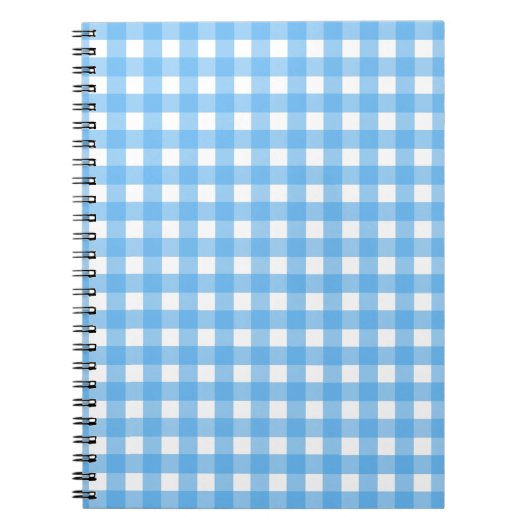 Sky blue gingham notitieboek (Voorkant)