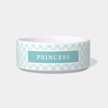 Sky Blue Gingham Plaid Gepersonaliseerde hond