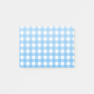 Sky blue gingham post-it® notes