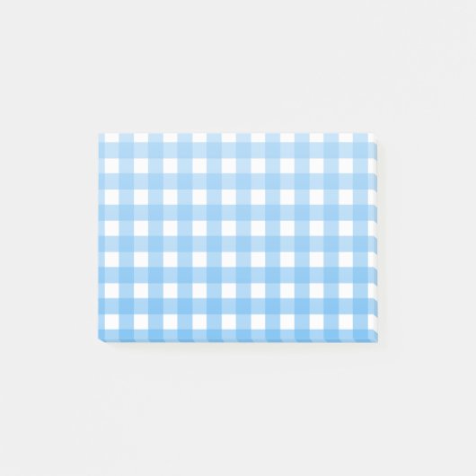 Sky blue gingham post-it® notes (Voorkant)