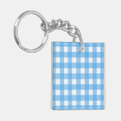 Sky blue gingham sleutelhanger (Voorkant Links)