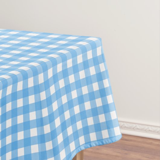Sky blue gingham tafelkleed (Voorbeeld)