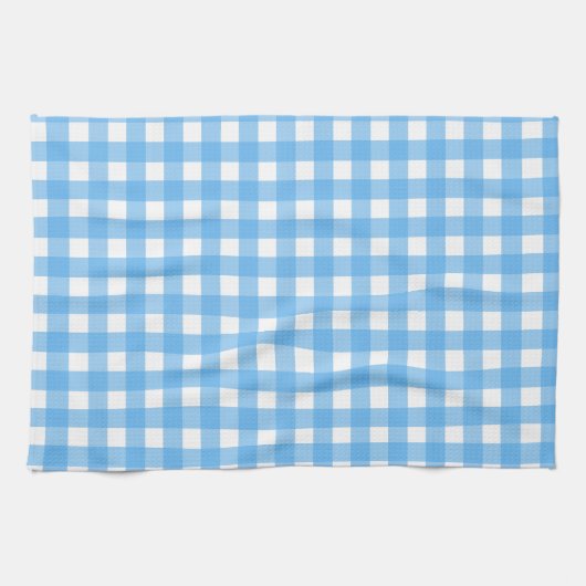 Sky blue gingham theedoek (Horizontaal)